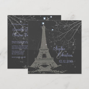 Invitation Pix-Dezines La Tour Eiffel+Swirls