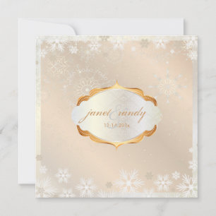 Invitation Pix Dezines Snowflakes, champagne rose sur glace