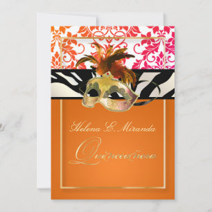 Invitation Pix Dezines Tanza Damask/Quinceanera/Zebra