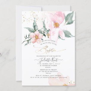 Invitation PixDezin H2 Fleur de Ronce de Roses Baptême