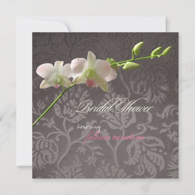 Invitation PixDezine Orchidée rose/douche nuptiale (Devant)
