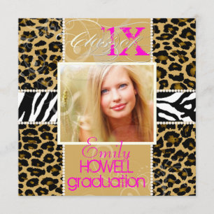 Invitation PixDezines 2013 Grads, teetah print/do-it-yourself