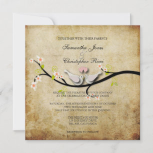 Invitation PixDezines aime les colombes/do-it-yourself couleu