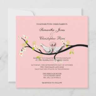 Invitation PixDezines aime les colombes/do-it-yourself couleu