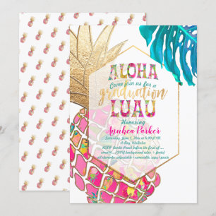 Invitation PixDezines Aloha Ananas/Rose/Luau