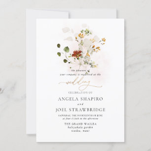 Invitation PixDezines Aquarelle Automne Fleurs de Jardin