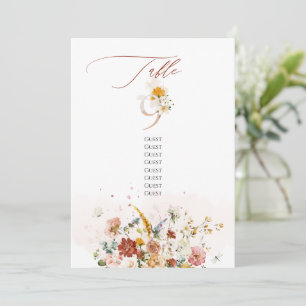 Invitation PixDezines Aquarelle Automne Fleurs de Jardin Tabl