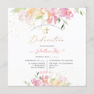 Invitation PixDezines Aquarelle Blush Sweet Peas Dedication