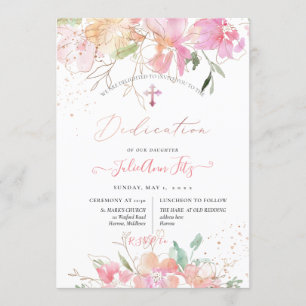 Invitation PixDezines Aquarelle Blush Sweet Peas Dedication