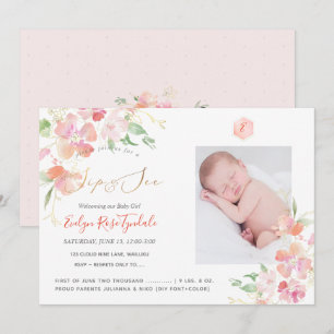 Invitation PixDezines Aquarelle Blush Sweet Peas Sip+Voir