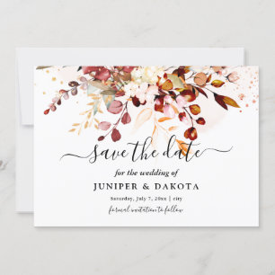 Invitation PixDezines Aquarelle Chute Foliage Gomme Eucalyptu