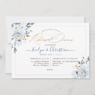 Invitation PixDezines Aquarelle Dusty Blue Roses