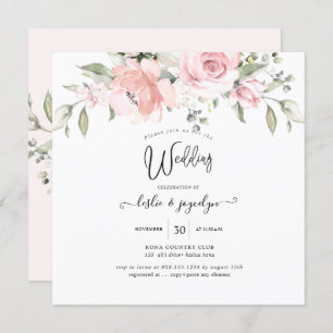 Invitation PixDezines Aquarelle Dusty Rose Mariage