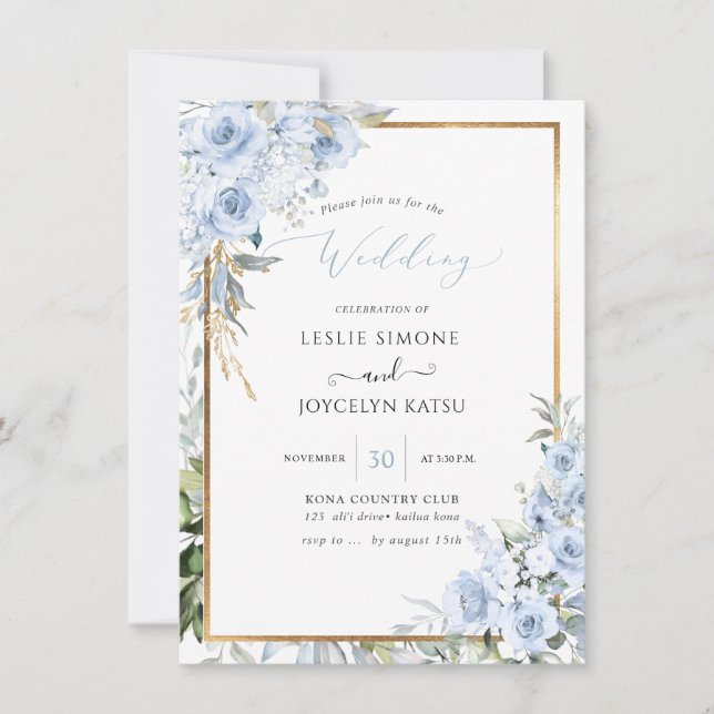 Invitation PixDezines Aquarelle Dusty Rose Mariage (Devant)