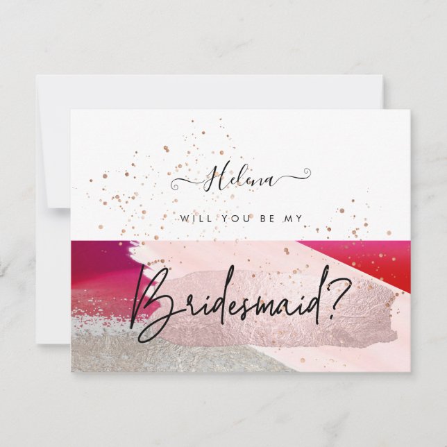 Invitation PixDezines Aquarelle moderne Rouge Noir (Devant)