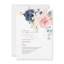 PixDezines Aquarelle Navy Fleurs de chasse Invitat
