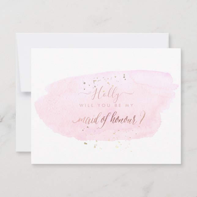 Invitation PixDezines Aquarelle rose fera honneur (Devant)