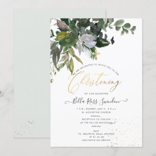Invitation PixDezines Aquarelle Verdure Christening