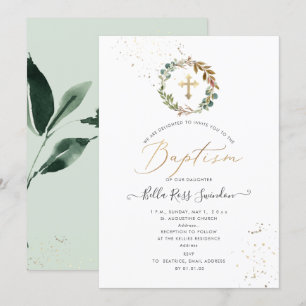 Invitation PixDezines Aquarelle Verdure Wreath