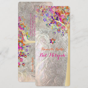 Invitation PixDezines arbre de vie mitzvah/do-it-yourself