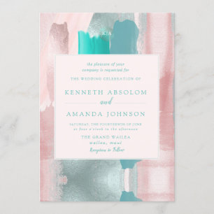 Invitation PixDezines Art Moderne Couleur Sage Turquoise