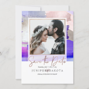 Invitation PixDezines Art Moderne, Purple Blush Silver Grey