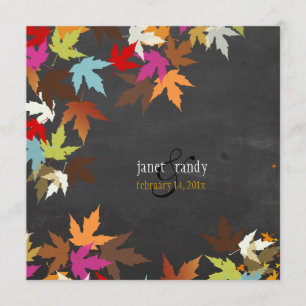 Invitation PixDezines automne/feuilles d'érable/plateau rusti