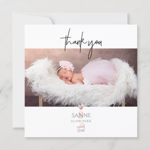 Invitation PixDezines Baby shower Merci Rose or