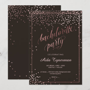 Invitation PixDezines Bachelorette PartyFaux Rose Gold