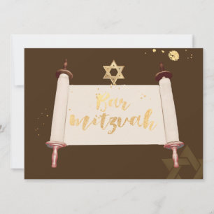 Invitation PixDezines barre de défilement torah vintage mitzv