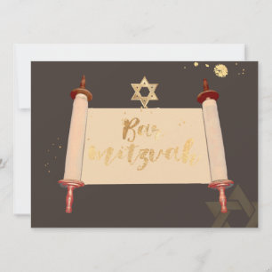 Invitation PixDezines barre de défilement torah vintage mitzv