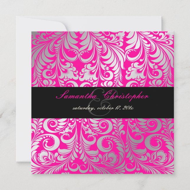 Invitation PixDezines Bellissimo Damask Vintage (Devant)