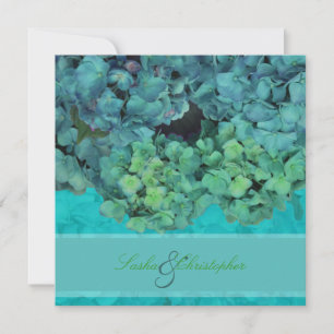 Invitation PixDezines Blue/Turquoise Hydrangea