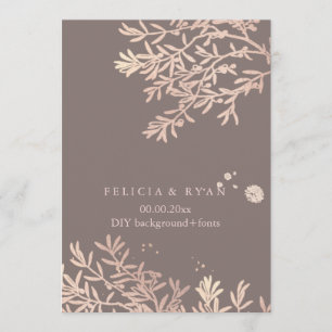 Invitation PixDezines Branches d'olivier/Gold Rose/Barrière D