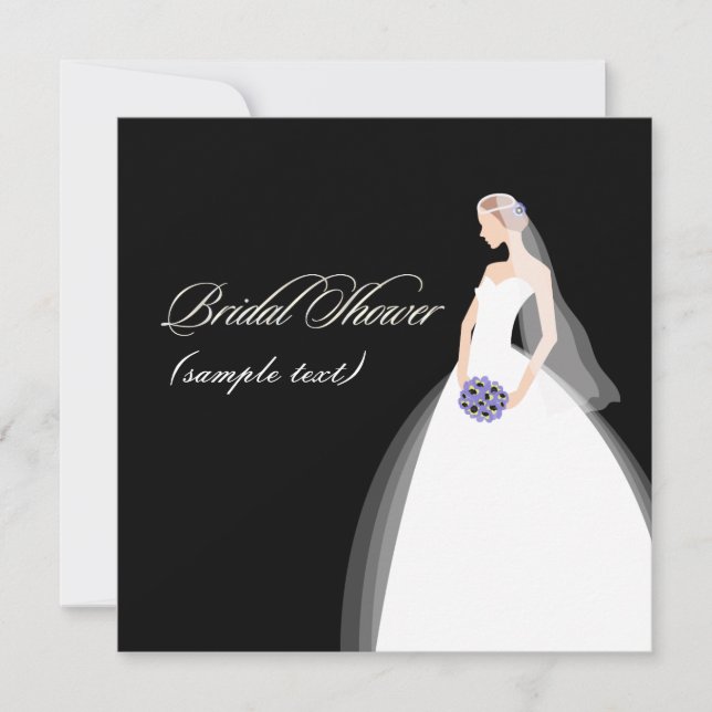 Invitation PixDezines Bride 2 B, arrière - plan personnalisab (Devant)