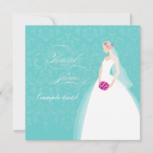 Invitation PixDezines Bride 2 B, arrière - plan personnalisab (Devant)