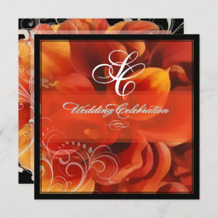 Invitation PixDezines brûlé calla rouge