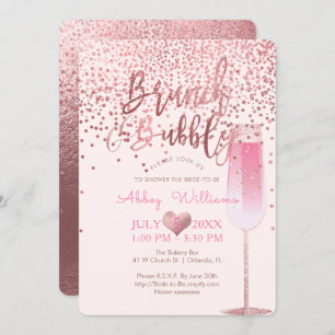 Invitation PixDezines Brunch N Bubbly/Rose Gold/Confetti