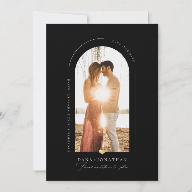 Invitation PixDezines Cadre à arche de couleur DIY Save Date  (Devant)