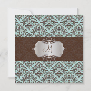Invitation PixDezines Céline Damask,Blue+Brown