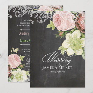 Invitation PixDezines, CLAVIER/ROCOCO/ROSES VINTAGES