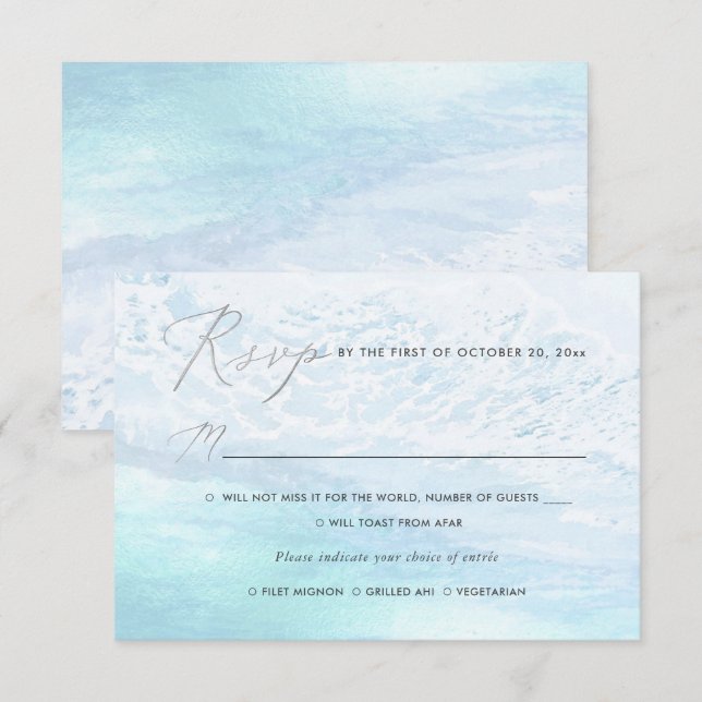 Invitation PixDezines Côte Bleue, Plage RSVP w Repas (Devant / Derrière)