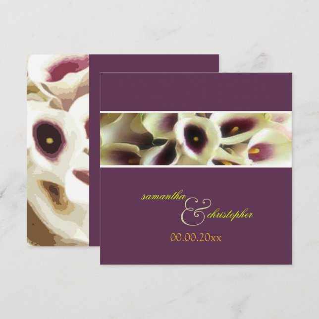 Invitation PixDezines couleur violet calla lys/do-it-yourself (Devant / Derrière)