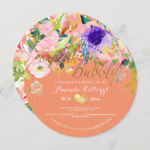Invitation PixDezines Cupcakes & Bubbly Spring Floral