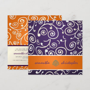 Invitation PixDezines Cupcakes Swirls/violet+orange