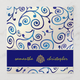 Invitation PixDezines Cupcakes tournoie en bleu + perle