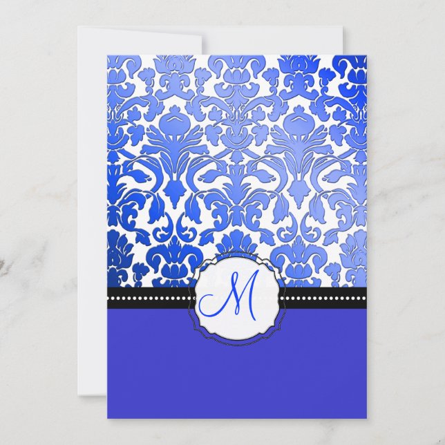 Invitation PixDezines, damas de la flore bleue royale/arrière (Devant)