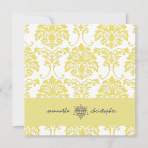 Invitation PixDezines Damask 1 Accent jaune et gris
