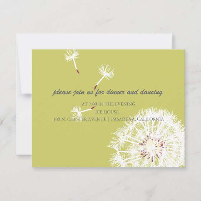 Invitation PixDezines Dandelions, do-it-yourself couleurs arr (Devant)