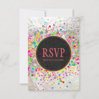 Invitation PixDezines Dazzled/Specks de néon/RSVP Bat mitzvah